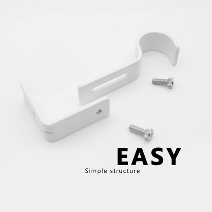 Curtain Rod Brackets Adjustable, 2 Pack Premium Rod Brackets for Wall, Curtain Rod Holder, Drapery Rod Holders Hardware Window Curtain Rod Support Hanger for 1 Inch Rod, White