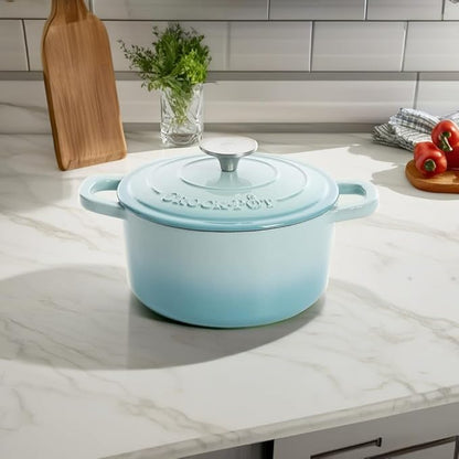 Crock-Pot Artisan Round Enameled Cast Iron Dutch Oven, Blush Pink - Image 5