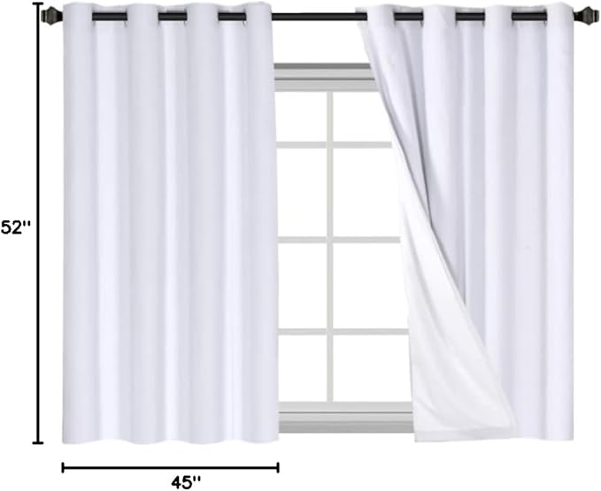 H.VERSAILTEX Linen Blackout Curtains 45 Inches Long 100% Blackout Thermal - Image 8