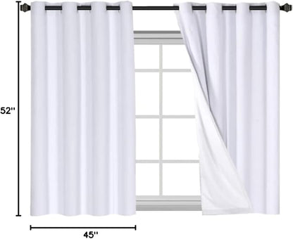 H.VERSAILTEX Linen Blackout Curtains 45 Inches Long 100% Blackout Thermal - Image 8