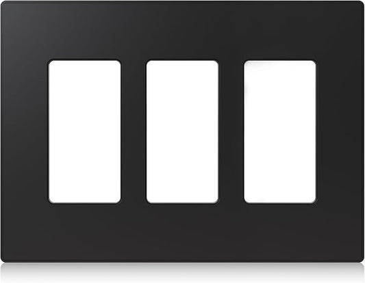 ELEGRP 3-Gang Screwless Decorative Wall Plates, Mid-Size Unbreakable by ELEGRP%7CELEGROUP