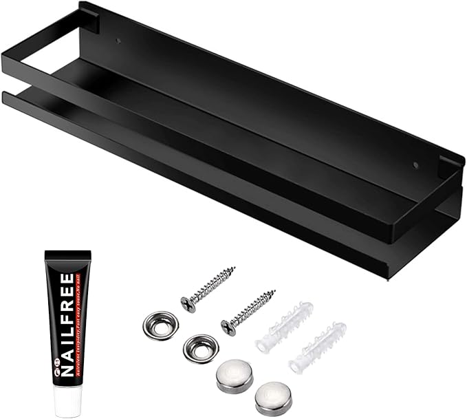 Rustproof Metal Storage Floating Shelves Wall Mounted Rectangular Shelf by GEINIFAFA
