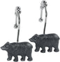 Black Bear Decorative Shower Hooks,5 Roller Ring Balls Designed Hooks for Bathroom Curtains,Set of 12