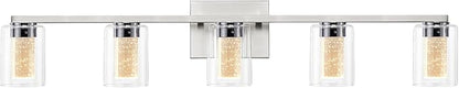 SADENICEL 5 Light Bathroom Light Fixtures, Brushed Nickel Vanity Lights Crystal - Image 9