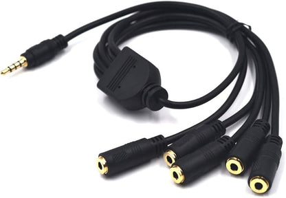 Kework 12 Inch 1/8” 3.5mm TRRS Splitter Audio Cable, 1 Male to 5 Female 3.5mm - Image 5