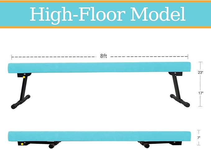 Adjustable&Foldable Gymnastics Balance Beam, 6FT/8ft High-Low Level Floor - Image 3
