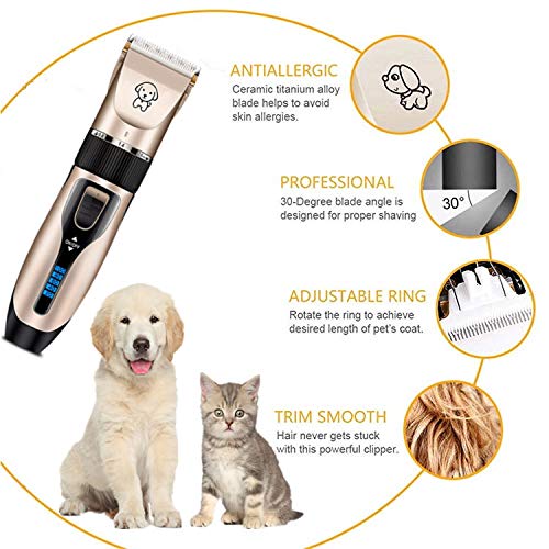 Professional USB Dog Clippers Low Noise Rechargeable Pet Trimmers Cordless Pet - Image 4