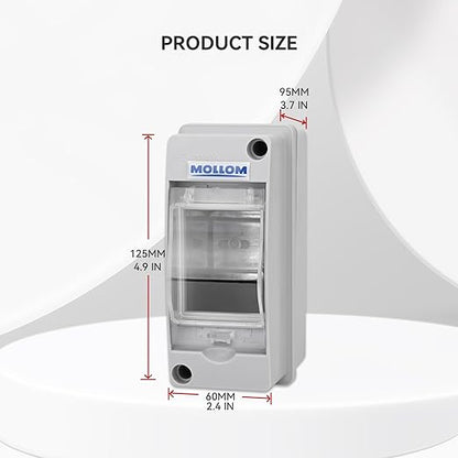MOLLOM 2 Way Circuit Breaker MCB Distribution Protection Box - Image 2