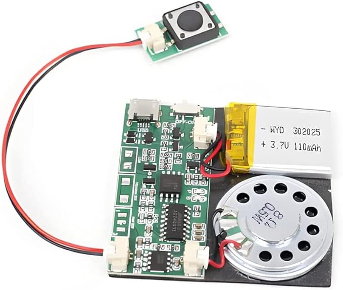 Press-Button Control Activated 8M MP3 Recordable PCB Sound Module USB by JRGKJCP