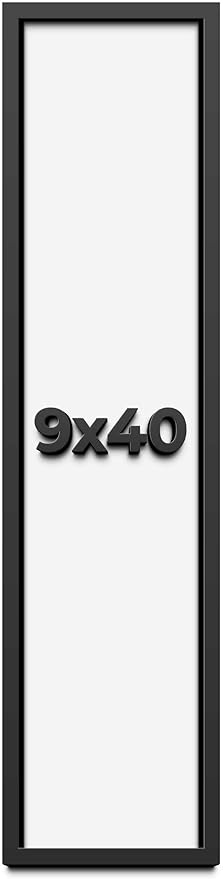 9x40 Shadow Box Frame Black | 1 Inch Deep Solid Wood Shadowbox Display Frame | by CustomPictureFrames