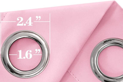 Mrs.Naturall Light Pink Blackout Curtains for Dorm, 52" W x 84" L Grommet Easy Sliding Black Out Drapes for Girls Room Bedroom College Room Decor