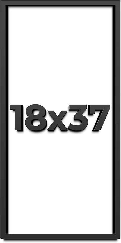 18x37 Shadow Box Frame Black | 1 Inch Deep Solid Wood Shadowbox Display Frame | by CustomPictureFrames