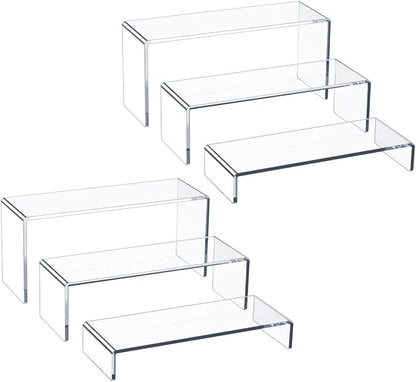 HIIMIEI Acrylic Display Risers, Thickened 5mm Clear Rectangular Risers by HIIMIEI