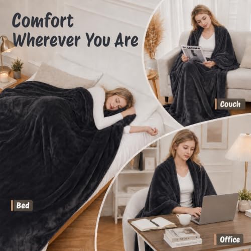 eydna electric heated blanket full size 72"x84",fast heating showing dimensions