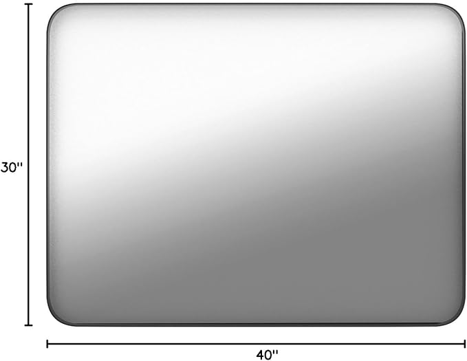 LOAAO 40X30 Inch Black Metal Framed Bathroom Mirror - Image 8