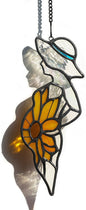 BOXCASA Sunflower Stained Glass Window Hanging Pregnancy Gift Suncatcher | Handcrafted Sunflower Stained Glass Suncatcher Gifts for Women First Time Mom Mom to Be Pregnancy Gift Window Hanging Decor