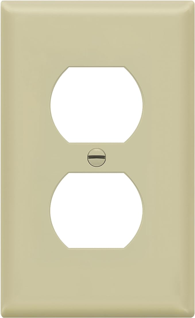 Enerlites 8821-I Duplex Receptacle Outlet Wall Plate, Standard Size 1-Gang by Enerlites