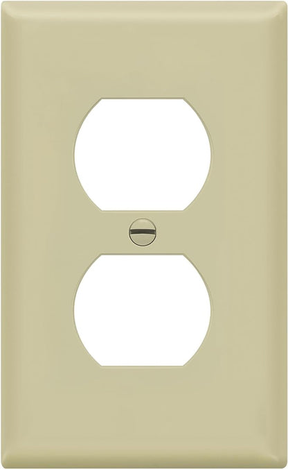 Enerlites 8821-I Duplex Receptacle Outlet Wall Plate, Standard Size 1-Gang by Enerlites