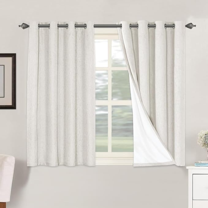 H.VERSAILTEX Primitive Linen Curtains 100% Blackout Curtain Drapes Burlap by HVERSAILTEX
