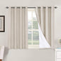 H.VERSAILTEX Linen Blackout Curtains 45 Inches Long 100% Blackout Thermal by HVERSAILTEX