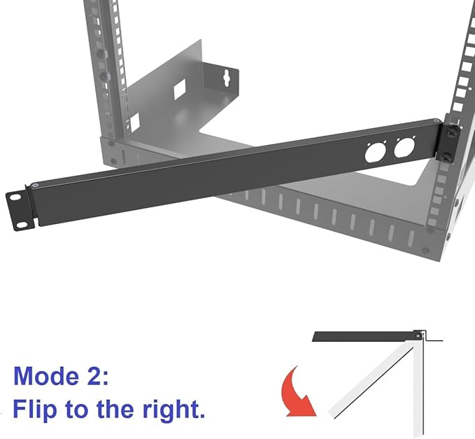 QiaoYoubang 1U Hinged Rack Panel 2D XLR HDMI Audio Rack Mount Panel - Image 4