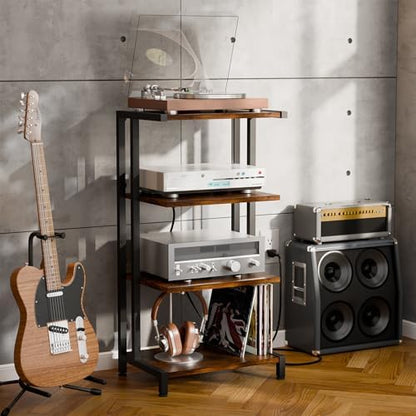x-cosrack 16.5" small 4-tier av media stand with, front angle view