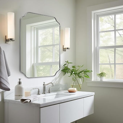 ANDY STAR Chrome Bathroom Mirror, 22x30 Inch Polished Chrome Rectangle Mirror - Image 7