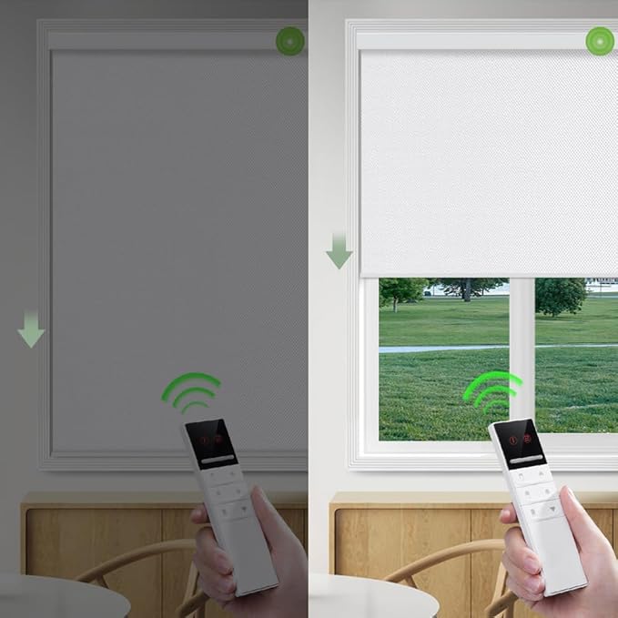 Zshine Motorized Blackout Window Blinds Customize Width Remote Control Wireless - Image 3