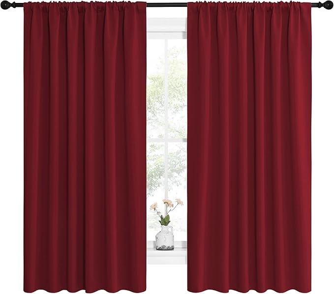 NICETOWN Christmas Patio Door Blackout Curtains, Noise Reducing Curtains and - Image 2