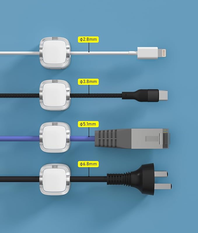 Magnetic Cable Clips, Adjustable Cord Holder Management, Adhesive Wire Keeper - Image 8