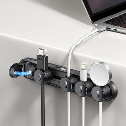 5-in-1 Magnetic Cord Organizer JOYROOM Cable Clips Under Desk Adhesive Cord by JOYROOM