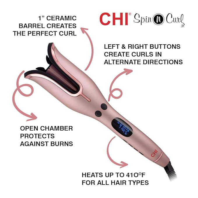 CHI Spin N Curl, Curling Iron For Healthy & Shiny Effortless Curls & Waves - Image 2