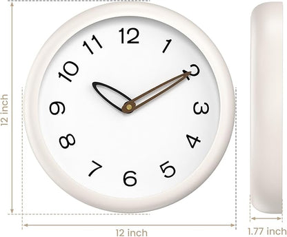 lanktoo Modern Wall Clock, Battery Operated, Tempered Glass, Bathroom - Image 7