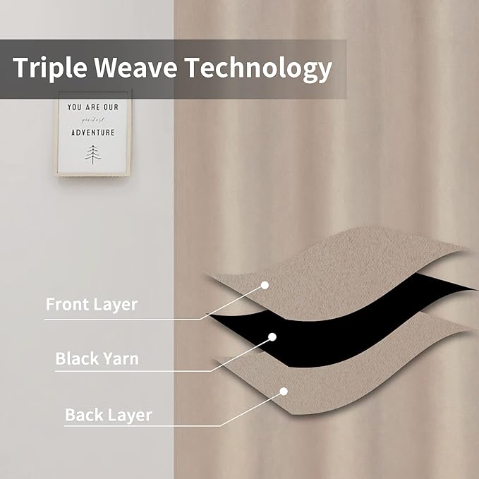 Easy-Going Blackout Curtains for Bedroom, Solid Thermal Insulated Grommet and - Image 3