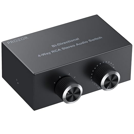 PROZOR RCA Switch 4 Way Bi-Directional RCA Splitter by PROZOR