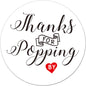 50 Thanks for Popping By Stickers, Baby Shower Favor Stickers, Baby Shower Stickers, 2 Inch