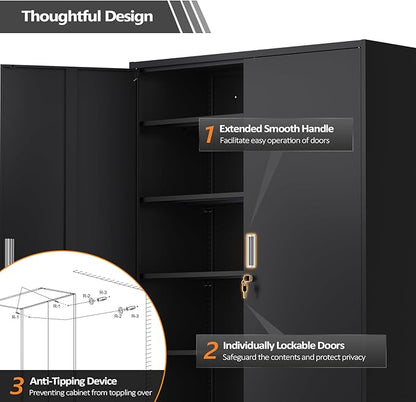 VINGLI Large Metal Storage Cabinet - Image 6