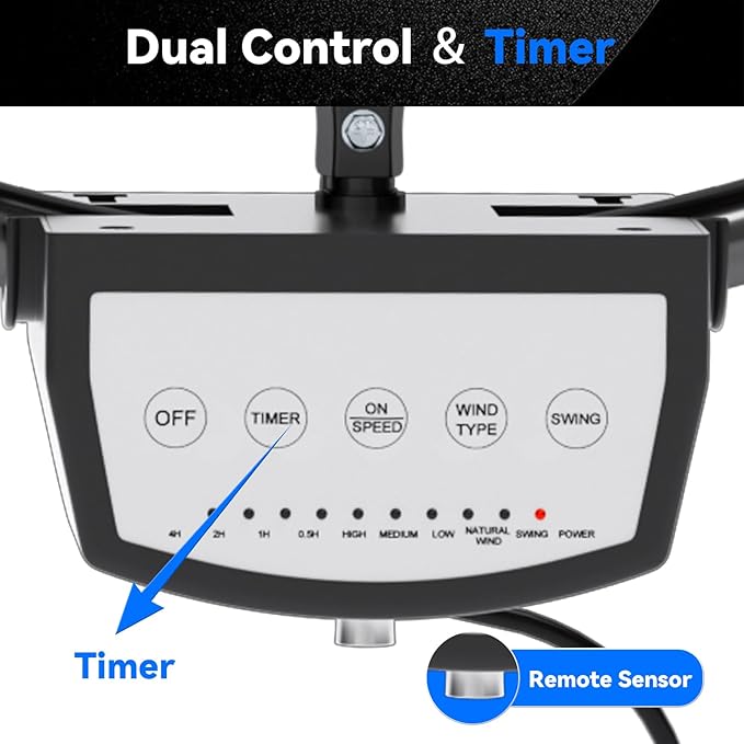 20 IN 5500 CFM Remote Control Wall Mount Fan, 3 Speed High Velocity Wall Fan - Image 7