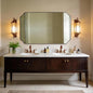 ANDY STAR 30"x48" Brushed Bronze Rectangle Mirror, Large Scalloped Bathroom by ANDYSTAR