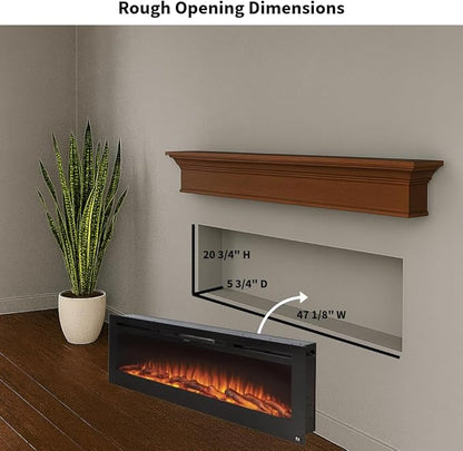 Touchstone Smart Electric Fireplace-The Sideline 60" Wide-in Wall Recessed - Image 2