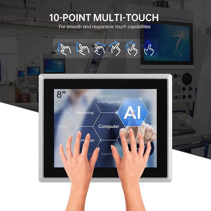 8-Inch Industrial Embedded Panel PC, Ratio 4:3 Multi-Touchscreen-Monitor - Image 2