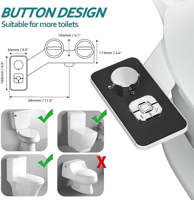 SAMODRA Bidet Attachment, Non-Electric Cold Water Bidet Toilet Seat Attachment - Image 4