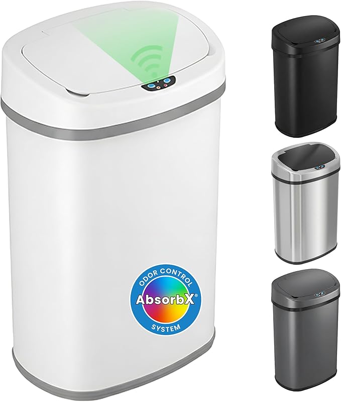 iTouchless 13 Gallon Oval Sensor Trash Can by iTouchless