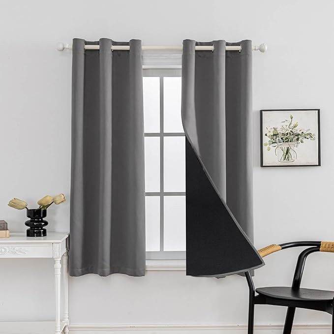 Anytime 100% Blackout Curtain 2 Panels Set, Thermal Insulated Window Drapes by Anytime