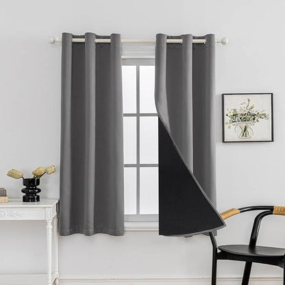 Anytime 100% Blackout Curtain 2 Panels Set, Thermal Insulated Window Drapes by Anytime