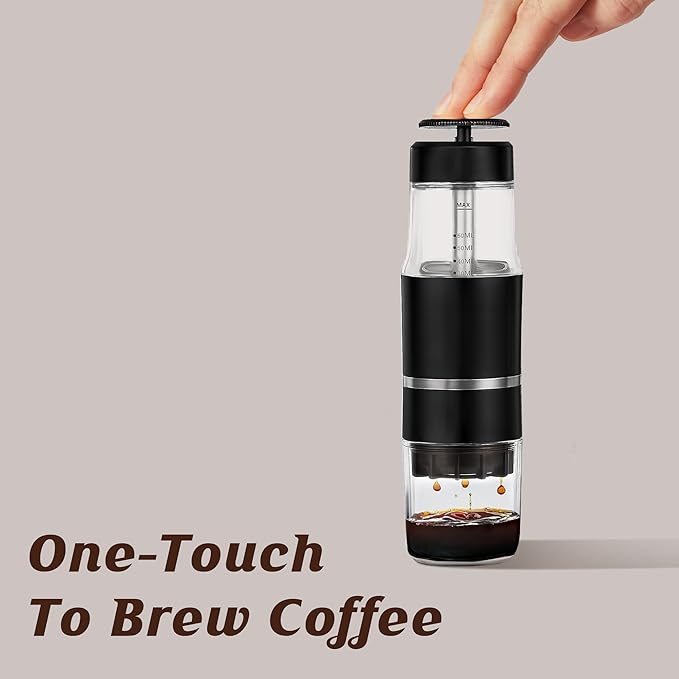 PIQUEBAR Portable Coffee Maker for Ground Coffee & Capsules, Small Espresso - Image 4
