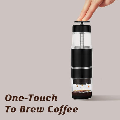 PIQUEBAR Portable Coffee Maker for Ground Coffee & Capsules, Small Espresso - Image 4