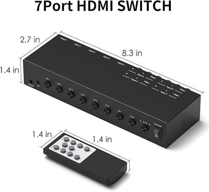 Dingsun 4 Way HDMI 2.0 to HDMI Switch + 4 Way RCA to HDMI Converter - Image 5