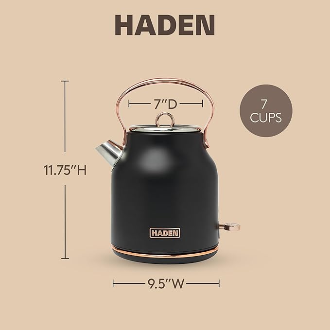 Haden Heritage 1.7 Liter Stainless Steel Electric Kettle, Hot Water Tea Kettle - Image 4