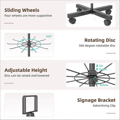 YEOOE Retail Display Racks 5 Tier Spinning Display Stand, Movable Shop Spinner - Image 3